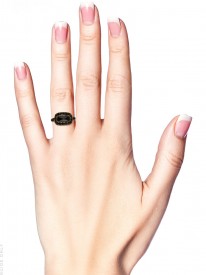 Gold & Vauxhall Glass Georgian Mourning Ring