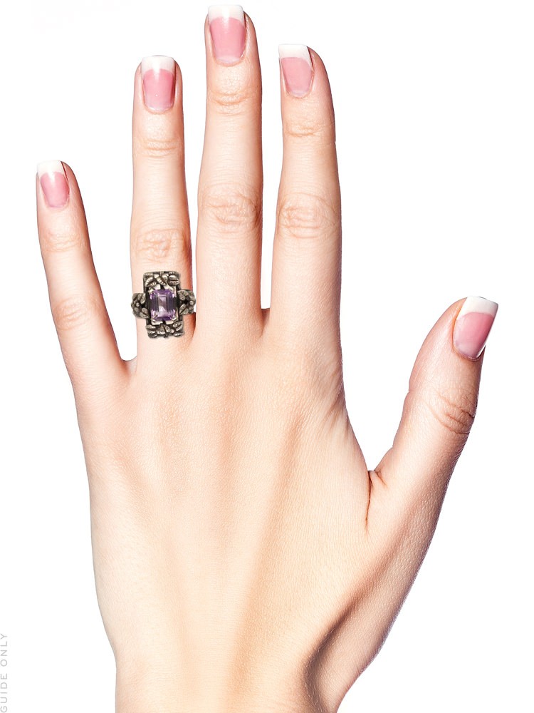 Bernard Instone Silver Amethyst Ring