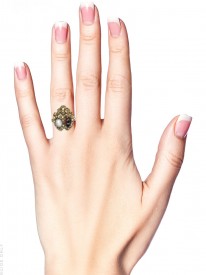 Victorian 18ct Gold Natural Pearl & Garnet Double Heart Ring