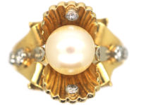 Pearl in The Oyster Shell 18ct Gold Ring
