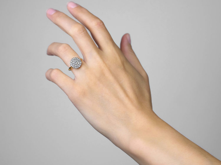 Edwardian 18ct Gold ​& Diamond Cluster Ring