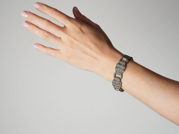 Theodor Fahrner Art Deco Silver & Marcasite Bracelet