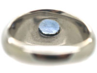 14ct White Gold Ring Set With an Oval Sapphire