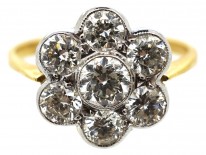 Austrian 14ct White Gold Diamond Cluster Ring