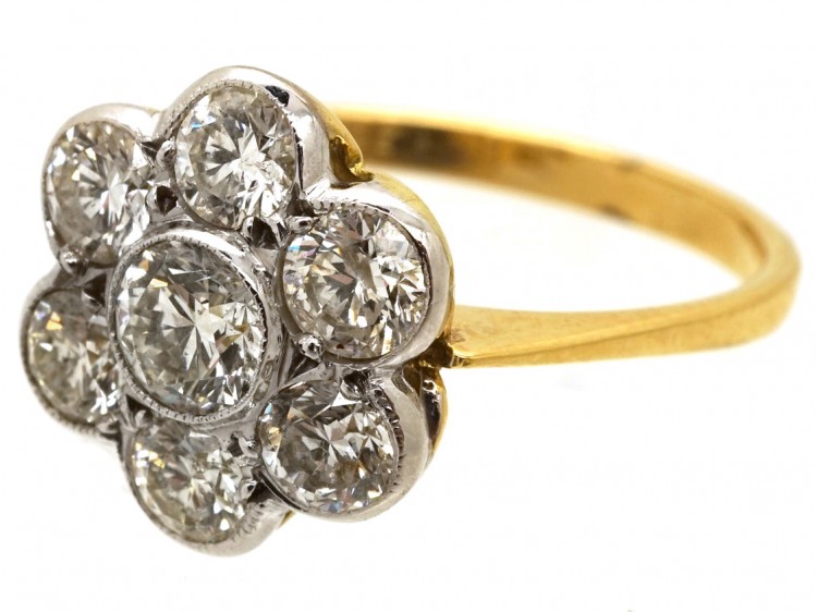 Austrian 14ct White Gold Diamond Cluster Ring