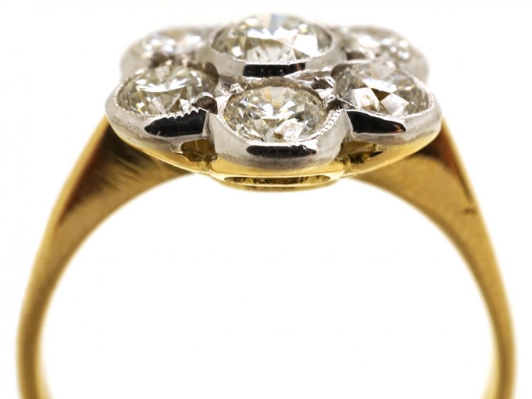 Austrian 14ct White Gold Diamond Cluster Ring
