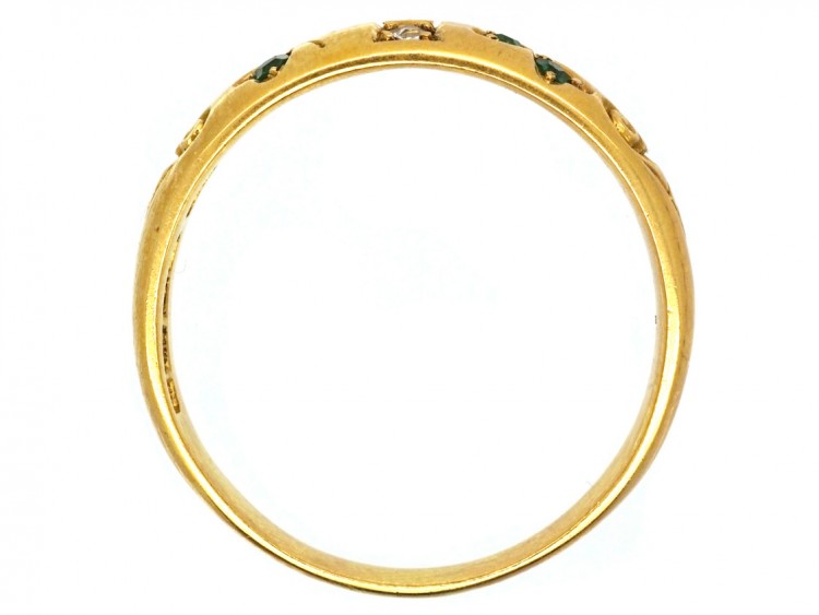 Victorian 18ct Gold, Emerald & Diamond Ring