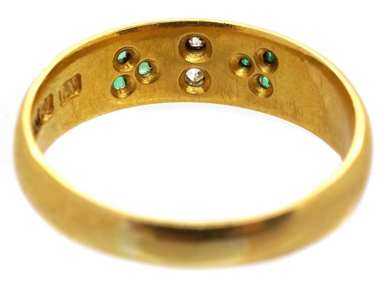 Victorian 18ct Gold, Emerald & Diamond Ring