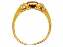 Victorian Natural Pink Spinel & Diamond Ring