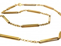 Edwardian 9ct Gold Chain With Box Design Detail