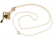 Art Nouveau 9ct Gold Pendant on Chain by Barnet Henry Joseph