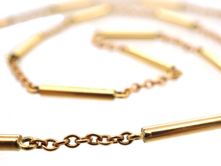 9ct Gold Chain With Tube Design Detail