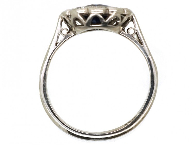 18ct White Gold Sapphire & Diamond Cluster Ring