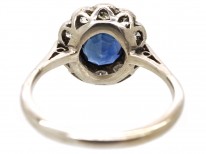 18ct White Gold Sapphire & Diamond Cluster Ring