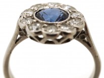 18ct White Gold Sapphire & Diamond Cluster Ring