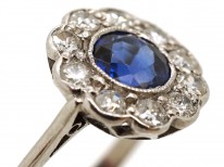 18ct White Gold Sapphire & Diamond Cluster Ring