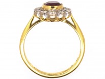 Ruby & Diamond Oval Cluster Ring