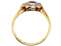 Edwardian Amethyst & Diamond Cluster Ring
