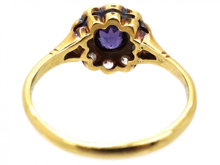 Edwardian Amethyst & Diamond Cluster Ring