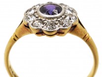 Edwardian Amethyst & Diamond Cluster Ring