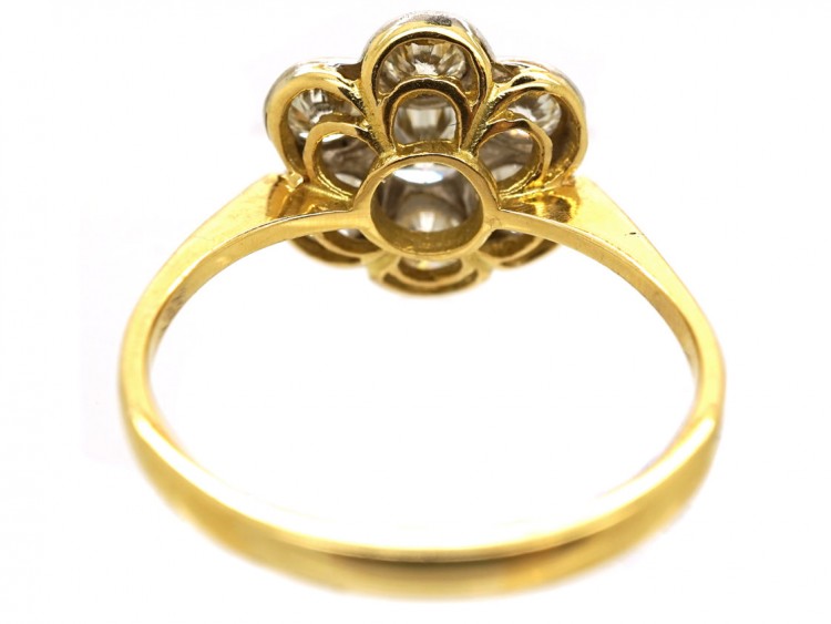 18ct White & Yellow Gold Diamond Daisy Cluster Ring