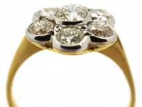 18ct White & Yellow Gold Diamond Daisy Cluster Ring