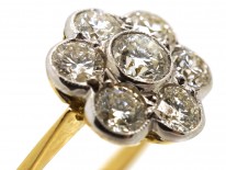 18ct White & Yellow Gold Diamond Daisy Cluster Ring