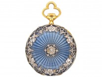 Edwardian 18ct Gold, Rose Diamond & Odenile Enamel & Watch
