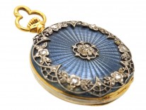 Edwardian 18ct Gold, Rose Diamond & Odenile Enamel & Watch