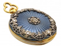 Edwardian 18ct Gold, Rose Diamond & Odenile Enamel & Watch