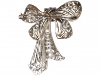 Art Deco Silver & Marcasite Bow Brooch