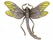 Art Nouveau Plique-à-Jour Silver & Dragonfly Brooch