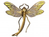 Art Nouveau Plique-à-Jour Silver & Dragonfly Brooch
