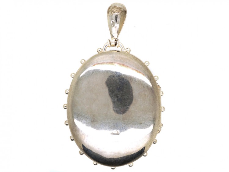 Victorian Silver & Gold Overlay Flower Basket Locket
