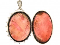 Victorian Silver & Gold Overlay Flower Basket Locket