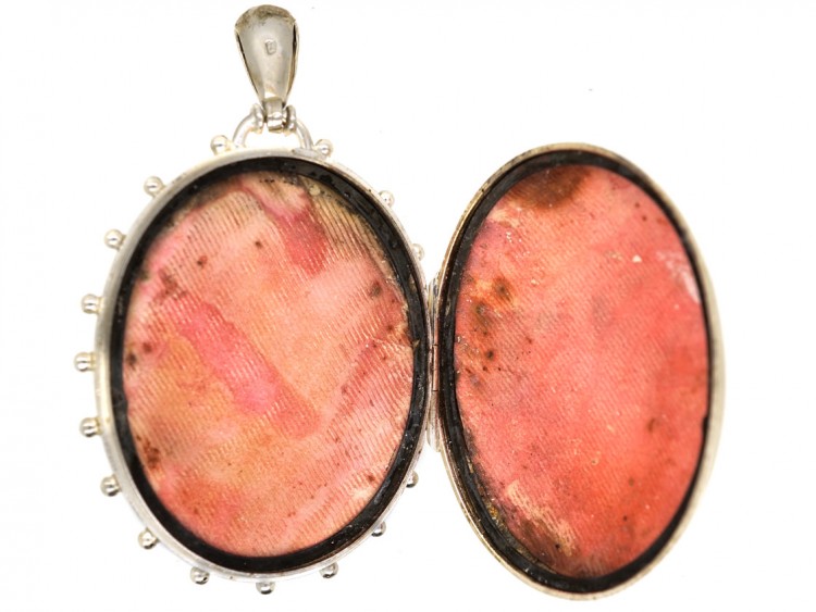 Victorian Silver & Gold Overlay Flower Basket Locket