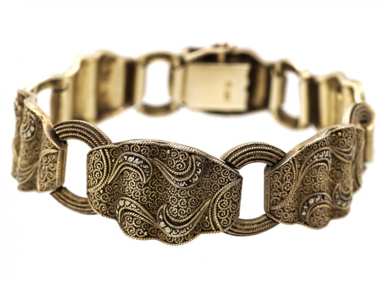 Theodor Fahrner Art Deco Silver & Marcasite Bracelet