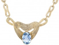 Theodor Fahrner Art Deco Necklace with Blue Paste