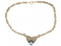 Theodor Fahrner Art Deco Necklace with Blue Paste