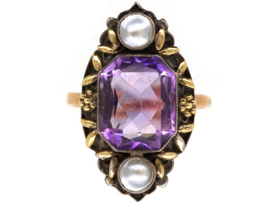 Amethyst Pearl Arts & Crafts Ring