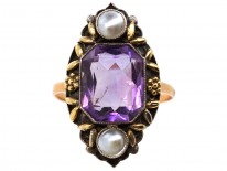 Amethyst Pearl Arts & Crafts Ring