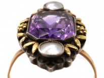 Amethyst Pearl Arts & Crafts Ring