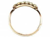 9ct Gold Georgian Black Enamel & Pearl Mourning Ring