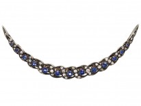 Edwardian Sapphire ​& Diamond Crescent Brooch