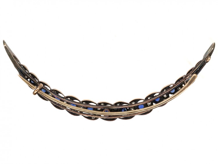 Edwardian Sapphire ​& Diamond Crescent Brooch