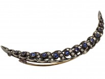 Edwardian Sapphire ​& Diamond Crescent Brooch