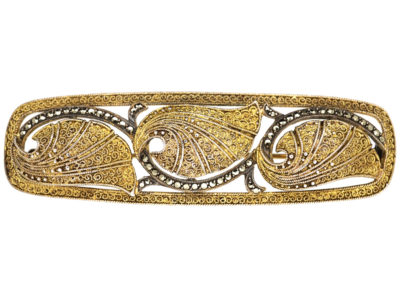 Theodor Fahrner Silver Gilt ​& Marcasite Art Deco Brooch