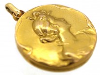 Art Nouveau 18ct Gold Locket of a Lady