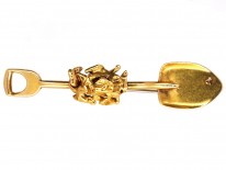 Victorian 18ct Gold Miner's Shovel ​& Nugget Brooch