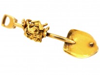 Victorian 18ct Gold Miner's Shovel ​& Nugget Brooch